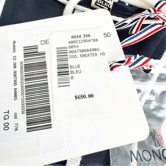 NWT Moncler x Poldo Dog Couture Sweater size 00 Navy Blue - Picture 8 of 11